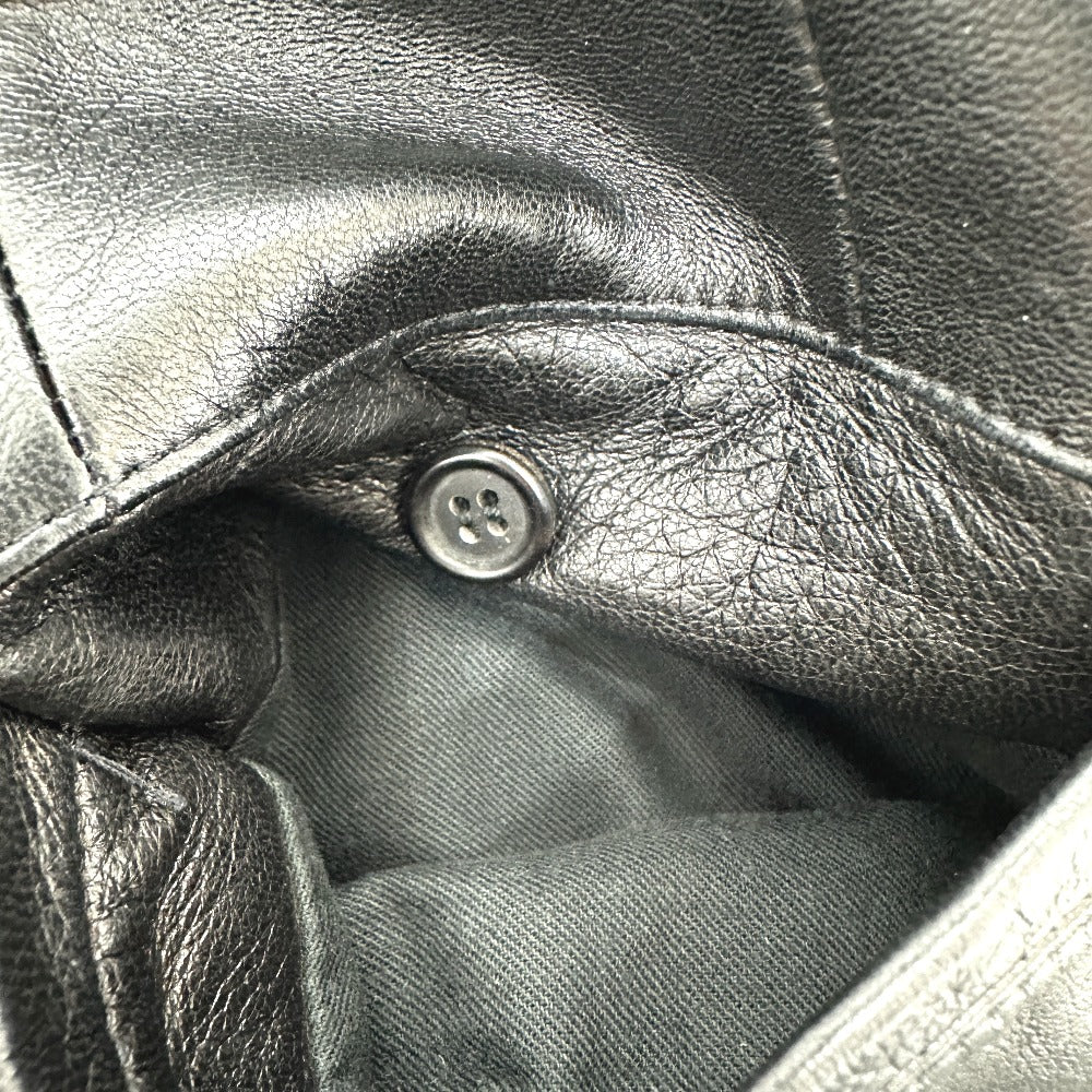 PRADA ライダース アパレル ボトムス マジックテープ レザー パンツ レザー メンズ ブラック - brandshop-reference