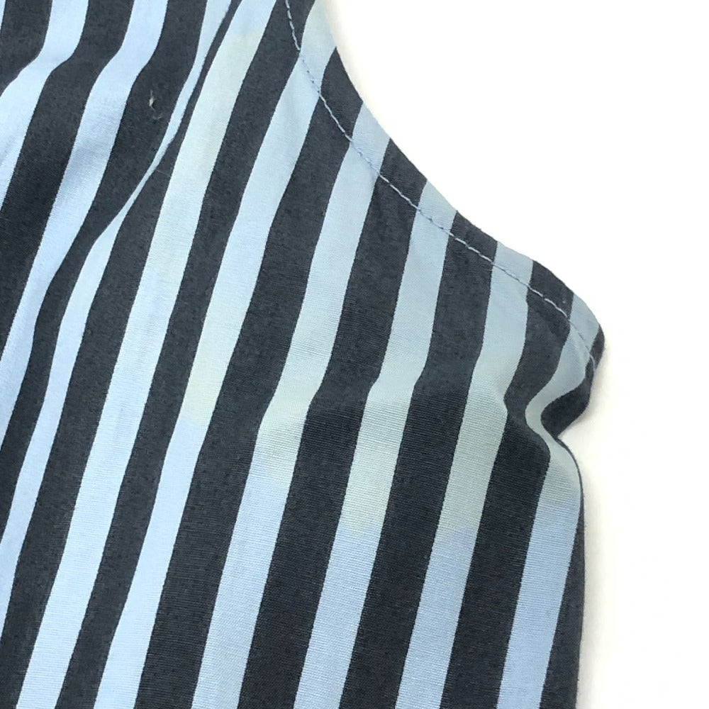 PRADA stripe Sleeveless flared knee-length dress (apparel) Dress cotton blue/Black Used