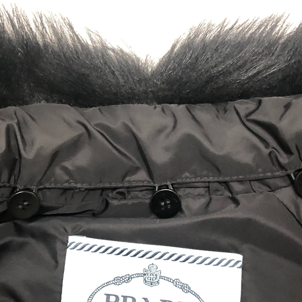 PRADA 29Y510 Triangle logo Short-length apparel outerwear with lamb fur trim. Down jacket Nylon Black Used