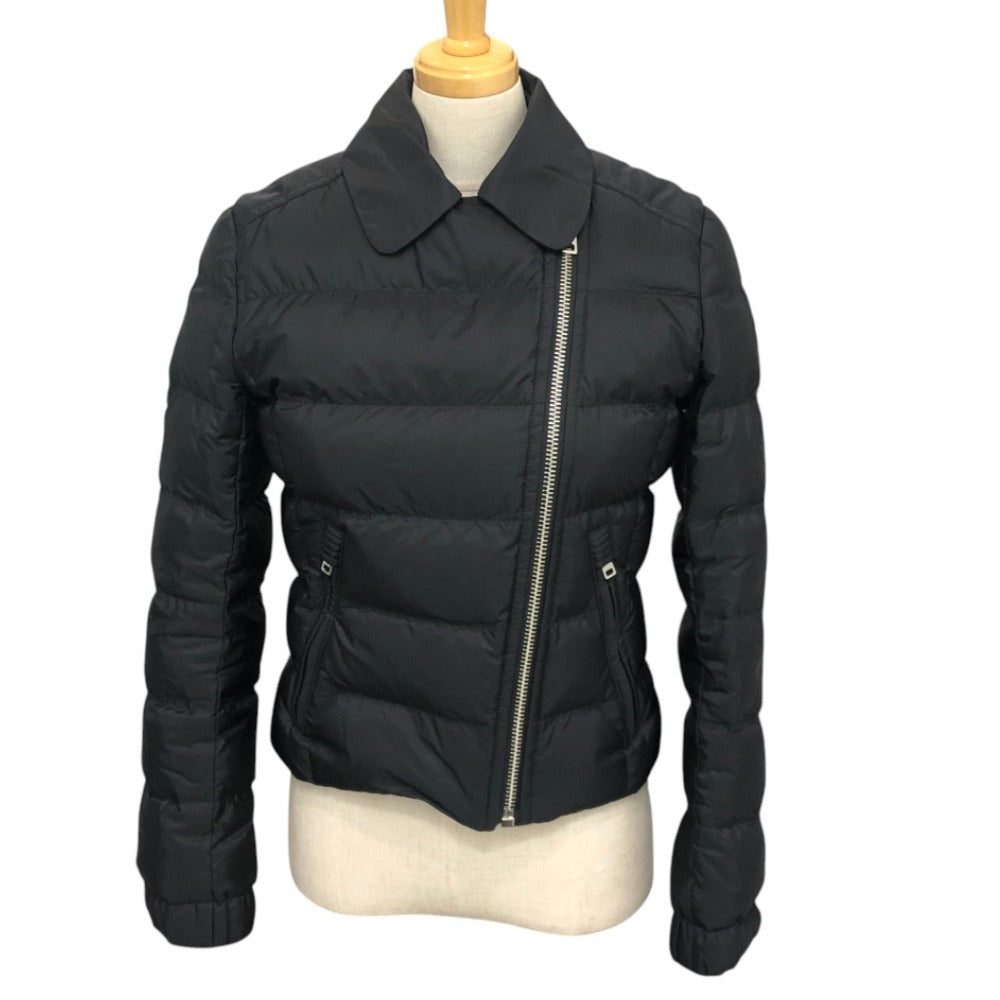 PRADA 29Y510 Triangle logo Short-length apparel outerwear with lamb fur trim. Down jacket Nylon Black Used