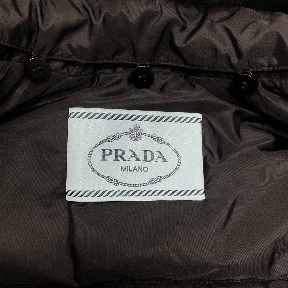 PRADA 29Y510 Triangle logo Short-length apparel outerwear with lamb fur trim. Down jacket Nylon Black Used