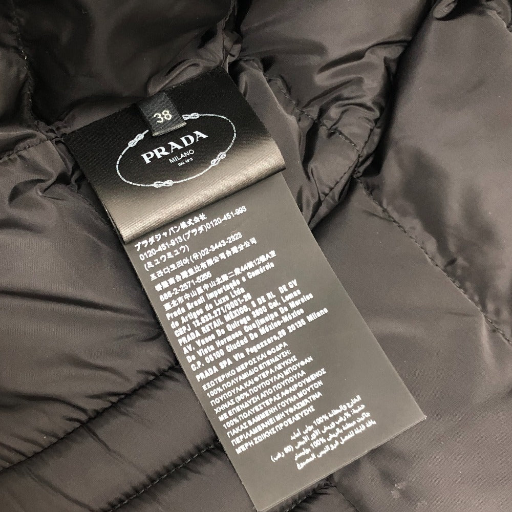 PRADA 29Y510 Triangle logo Short-length apparel outerwear with lamb fur trim. Down jacket Nylon Black Used