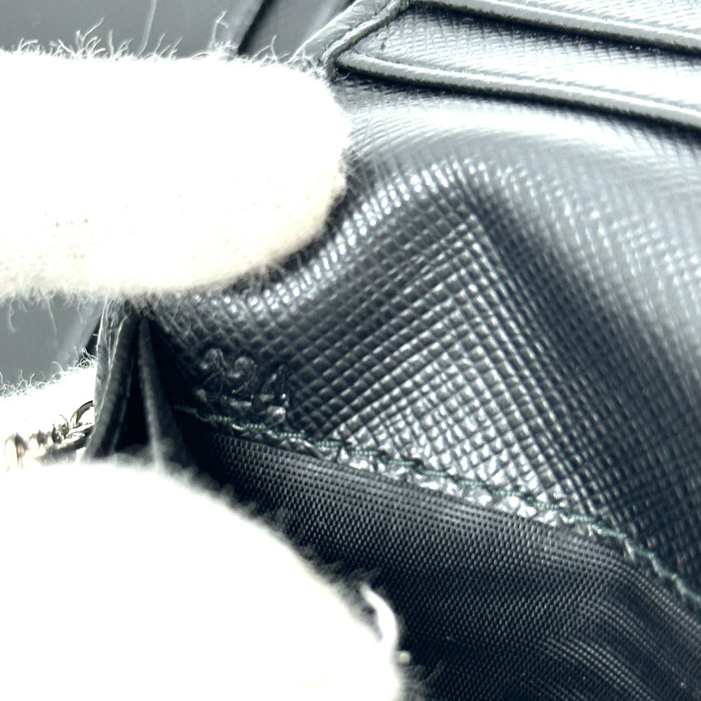 PRADA 1MH132 Triangle Logo Plate Wallet Long Wallet with Pass Case Flap Bifold Wallet Nylon Women's Black