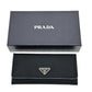 PRADA 1MH132 Triangle Logo Plate Wallet Long Wallet with Pass Case Flap Bifold Wallet Nylon Women's Black