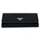 PRADA 1MH132 Triangle Logo Plate Wallet Long Wallet with Pass Case Flap Bifold Wallet Nylon Women's Black