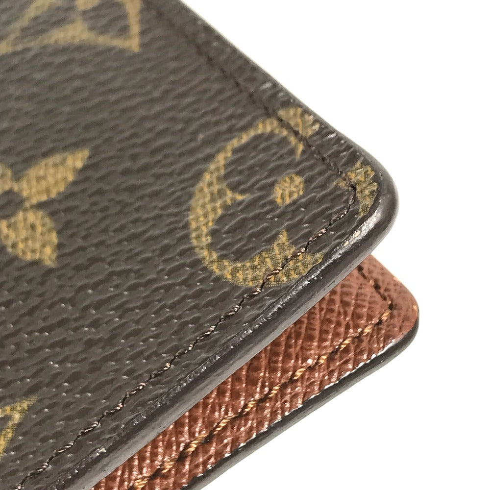 LOUIS VUITTON M61823 Monogram Porte Valeurs Cartes Credit Bill Compartment Long Wallet Long Wallet MonogramCanvas Brown Used