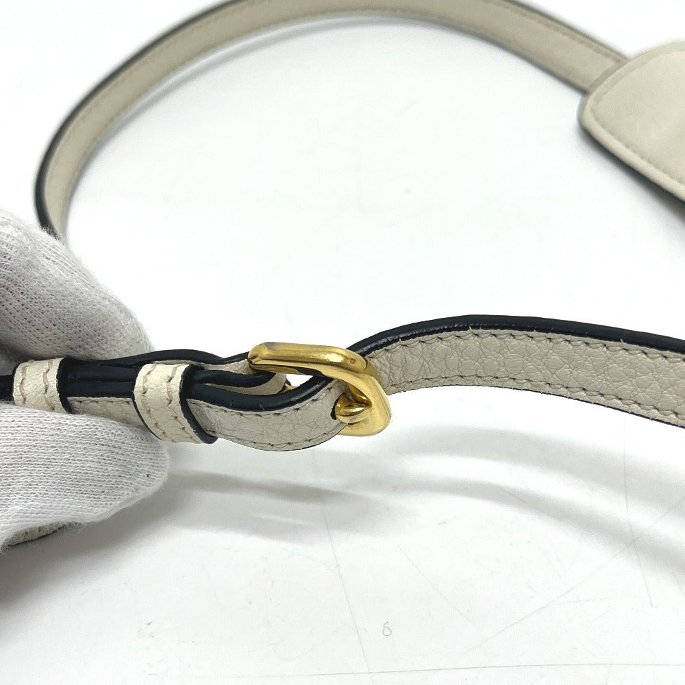 PRADA 1BD159 ロゴ ヴィッテロダイノレザー 2WAY カバン バッグ 斜め掛け フラップ ポシェット ショルダーバッグ レザー レディース ホワイト