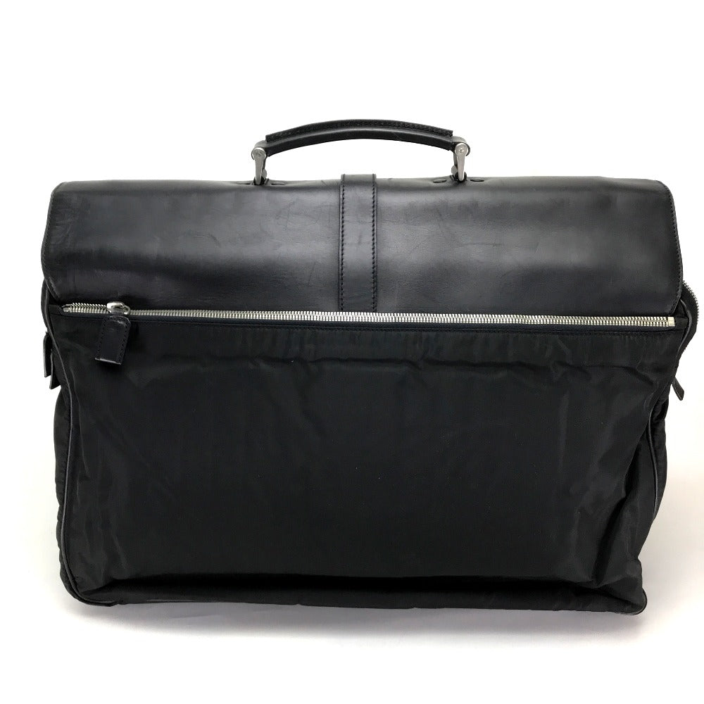 PRADA V122 Business Bag, Handbag, Nylon/Leather, Men's, Black