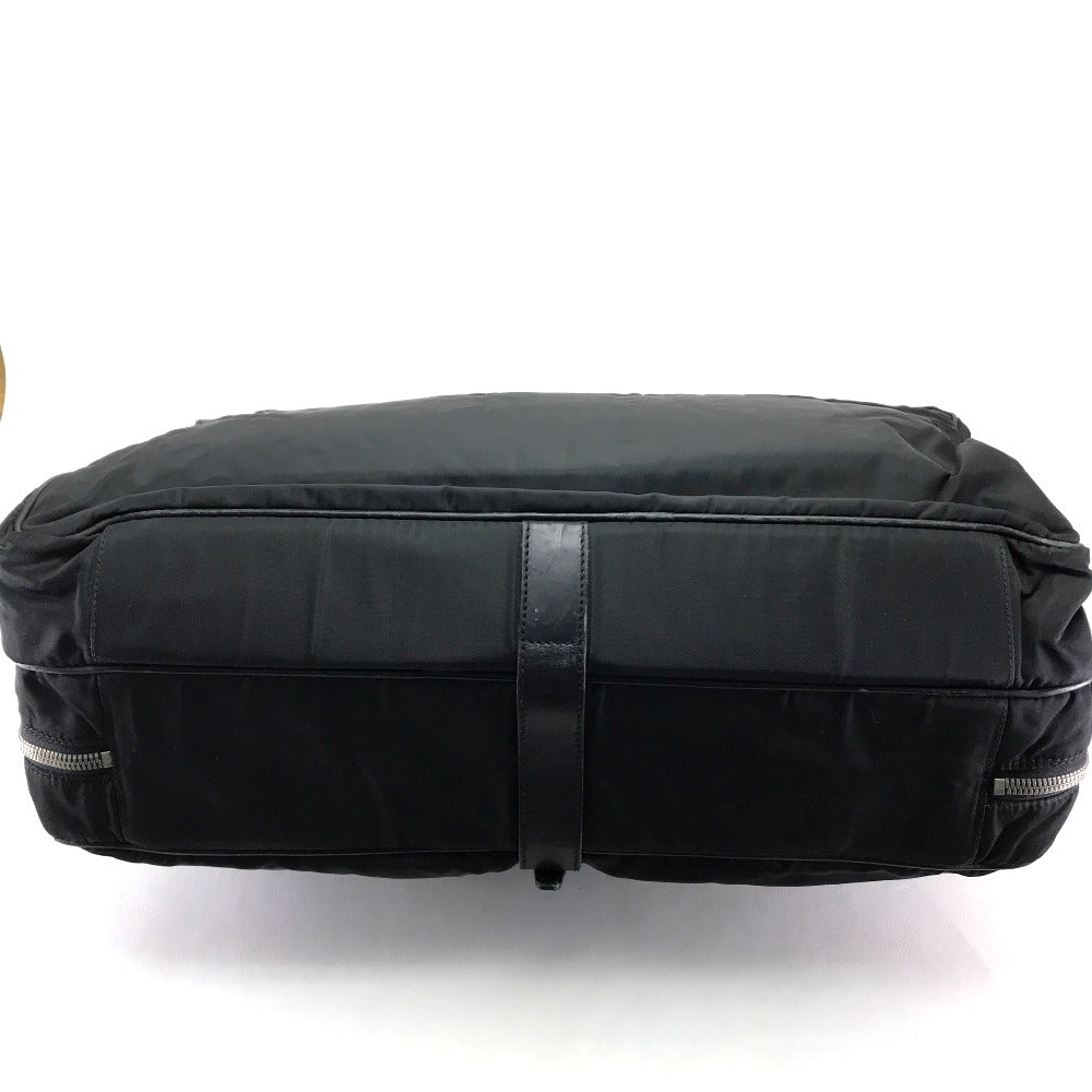PRADA V122 Business Bag, Handbag, Nylon/Leather, Men's, Black