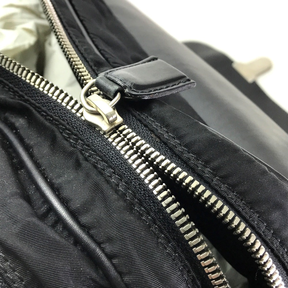 PRADA V122 Business Bag, Handbag, Nylon/Leather, Men's, Black