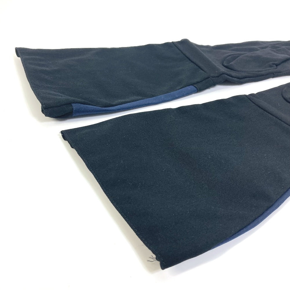 PRADA 2G0980 Tessuto GUANTI Logo Long Gloves, Two-Tone Nylon Canvas, Men's, Black