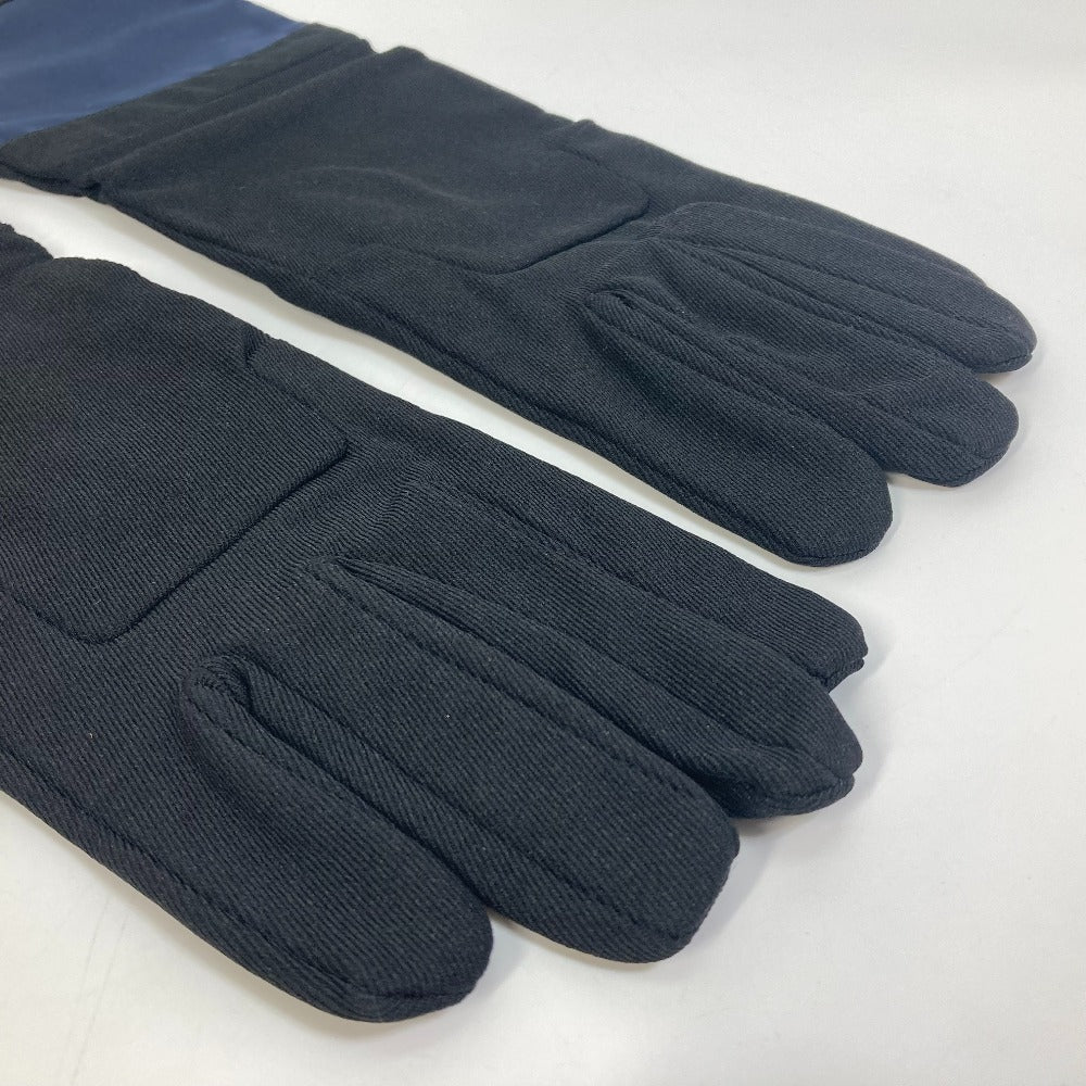 PRADA 2G0980 Tessuto GUANTI Logo Long Gloves, Two-Tone Nylon Canvas, Men's, Black