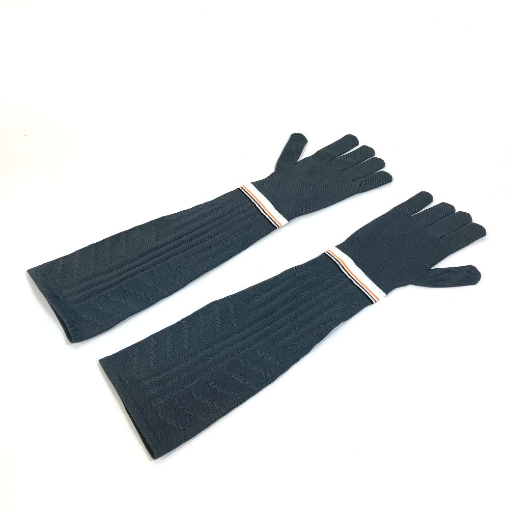 PRADA 27388 Logo Long Gloves, Polyester, Women's, Gray