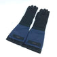 PRADA Logo Long Gloves, Two-Tone Nylon, Women's, Black