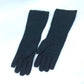 PRADA Logo Long Gloves, Two-Tone Nylon, Women's, Black