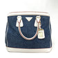 PRADA BN2441 Logo Handbag in Cotton Denim, Blue