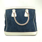 PRADA BN2441 Logo Handbag in Cotton Denim, Blue