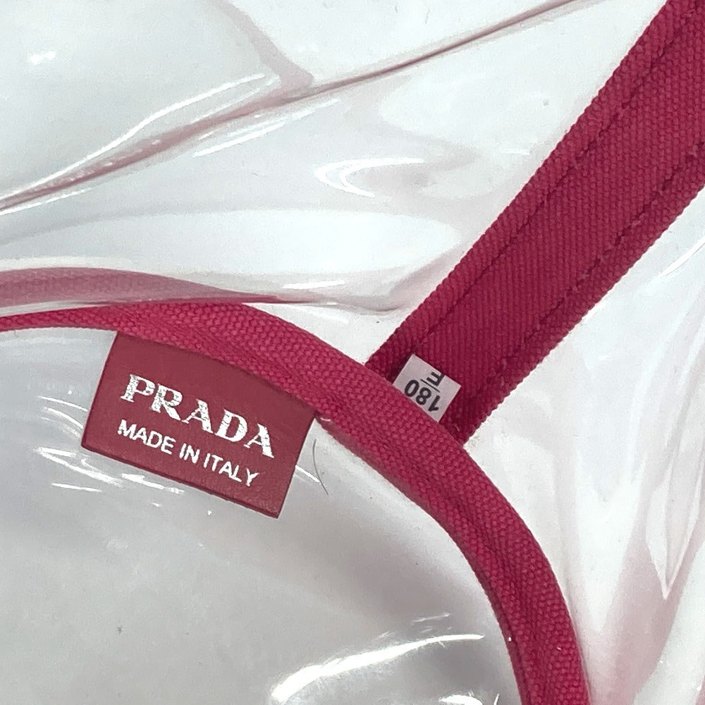 PRADA ビーチバッグ ポーチ付き ロゴ カナパ 2WAYバッグ ショルダーバッグ ハンドバッグ トートバッグ ビニール レディース ピンク - brandshop-reference