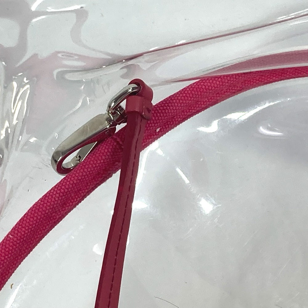 PRADA ビーチバッグ ポーチ付き ロゴ カナパ 2WAYバッグ ショルダーバッグ ハンドバッグ トートバッグ ビニール レディース ピンク - brandshop-reference