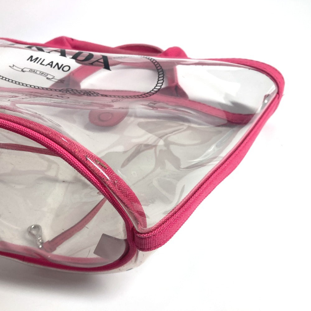 PRADA ビーチバッグ ポーチ付き ロゴ カナパ 2WAYバッグ ショルダーバッグ ハンドバッグ トートバッグ ビニール レディース ピンク - brandshop-reference