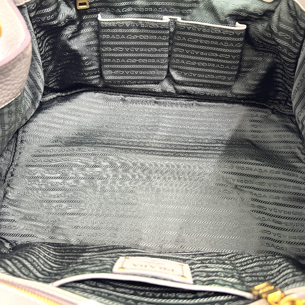 PRADA BN1872 Logo Canapa Bag Handbag Large Capacity Tote Bag Leather Women's Gray