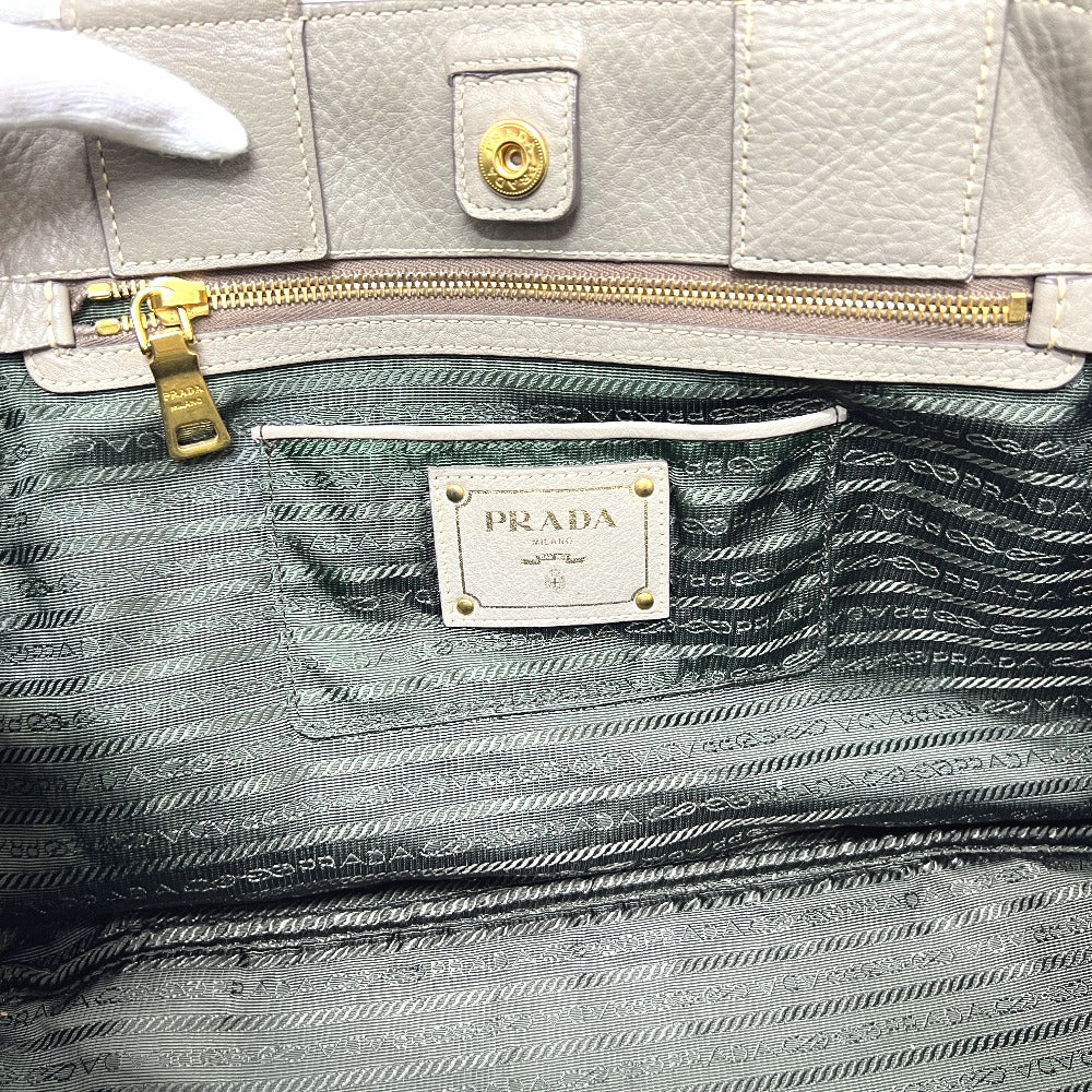 PRADA BN1872 Logo Canapa Bag Handbag Large Capacity Tote Bag Leather Women's Gray