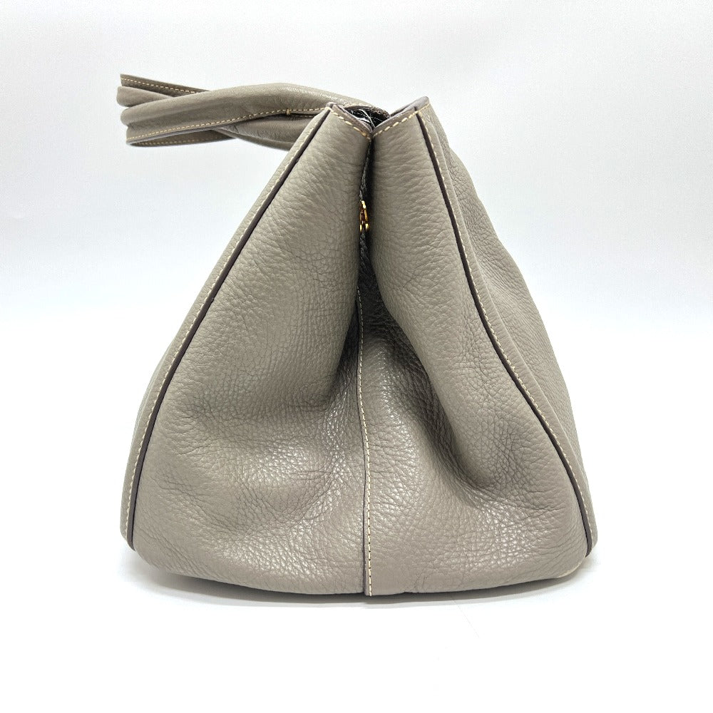 PRADA BN1872 Logo Canapa Bag Handbag Large Capacity Tote Bag Leather Women's Gray