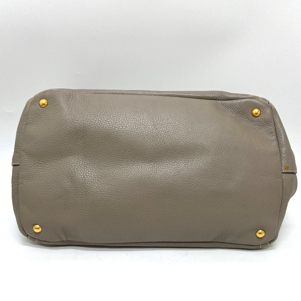 PRADA BN1872 Logo Canapa Bag Handbag Large Capacity Tote Bag Leather Women's Gray