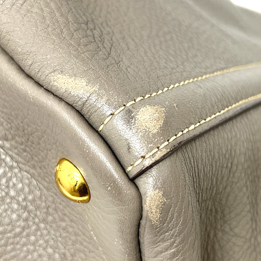 PRADA BN1872 Logo Canapa Bag Handbag Large Capacity Tote Bag Leather Women's Gray