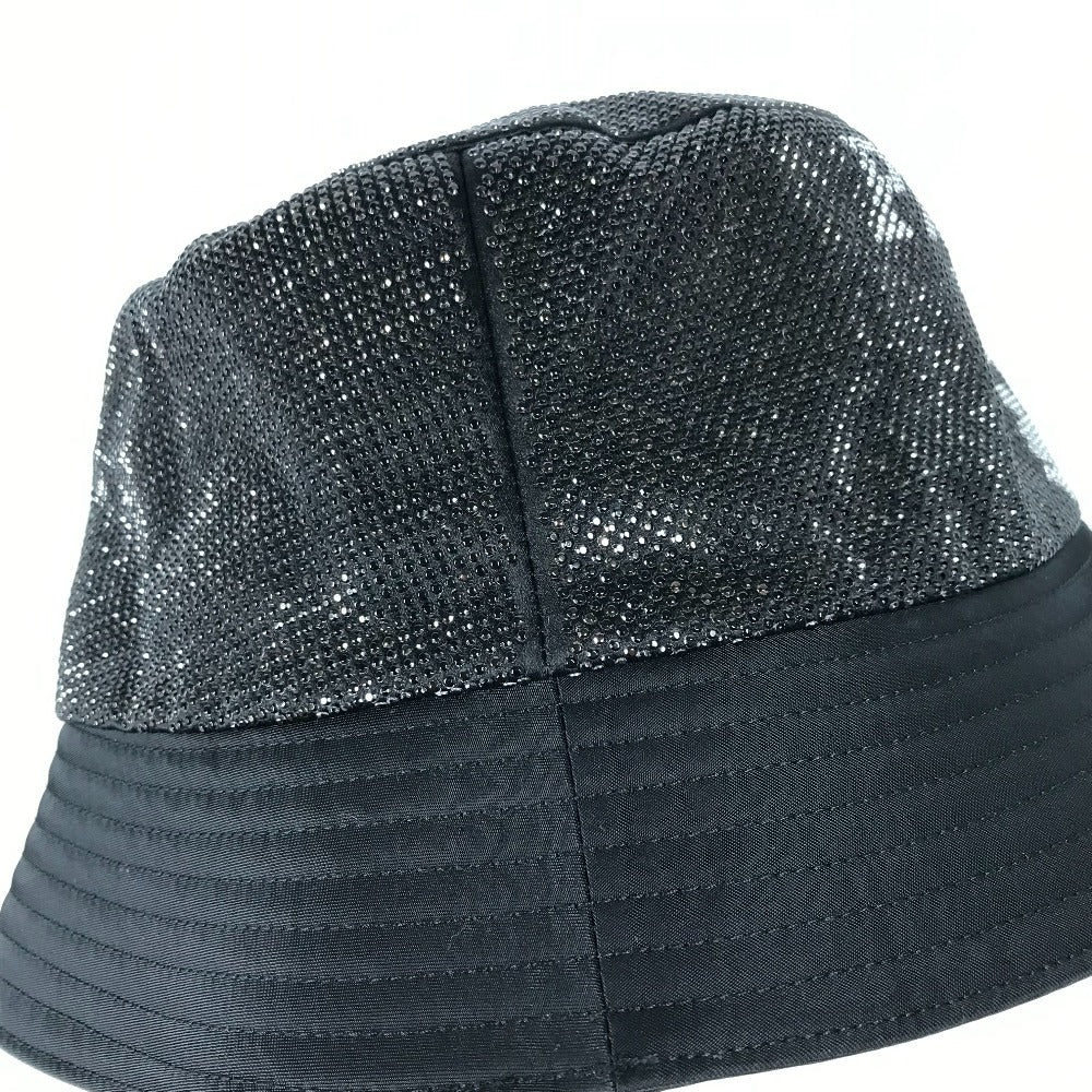 PRADA 1HC137 Logo Studded Bucket Hat, Bob Hat, Nylon, Men's, Black
