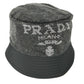 PRADA 1HC137 Logo Studded Bucket Hat, Bob Hat, Nylon, Men's, Black