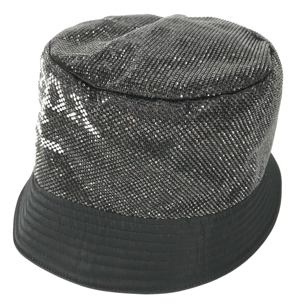 PRADA 1HC137 Logo Studded Bucket Hat, Bob Hat, Nylon, Men's, Black