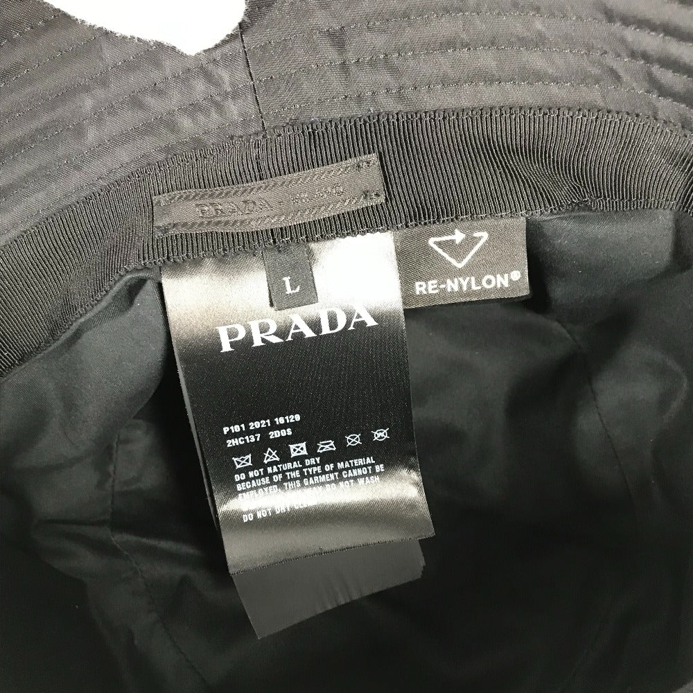 PRADA 1HC137 Logo Studded Bucket Hat, Bob Hat, Nylon, Men's, Black