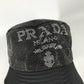 PRADA 1HC137 Logo Studded Bucket Hat, Bob Hat, Nylon, Men's, Black