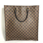 LOUIS VUITTON N51140 Damier Sac Plat Handbag, Vertical Tote Bag, Damier Canvas, Women's, Ebene, Brown