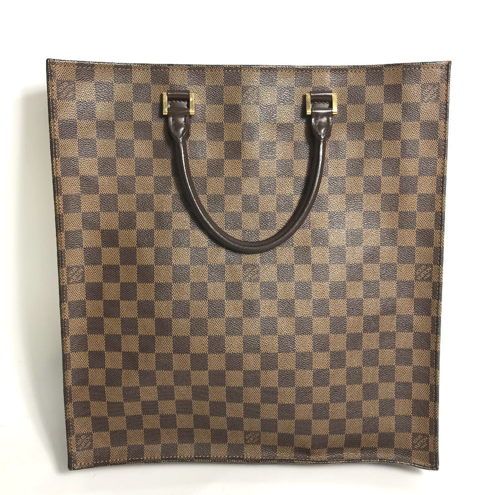 LOUIS VUITTON N51140 Damier Sac Plat Handbag, Vertical Tote Bag, Damier Canvas, Women's, Ebene, Brown