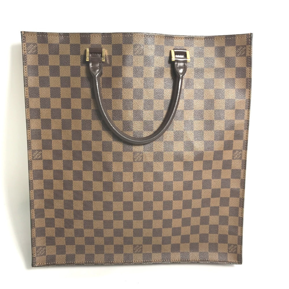 LOUIS VUITTON N51140 Damier Sac Plat Handbag, Vertical Tote Bag, Damier Canvas, Women's, Ebene, Brown