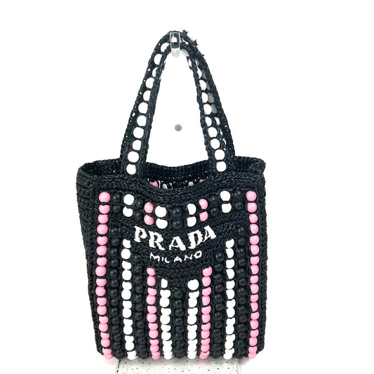 PRADA 1BG425 ラフィア ウッドビーズ カバン ハンドバッグ トートバッグ ラフィア レディース - brandshop-reference