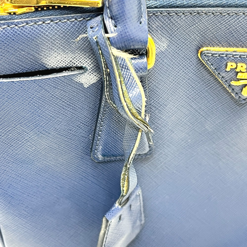 PRADA BN2316 ガレリア カバン 2WAY ショルダーバッグ 斜め掛け 三角ロゴ ハンドバッグ サフィアーノレザー レディース ブルー