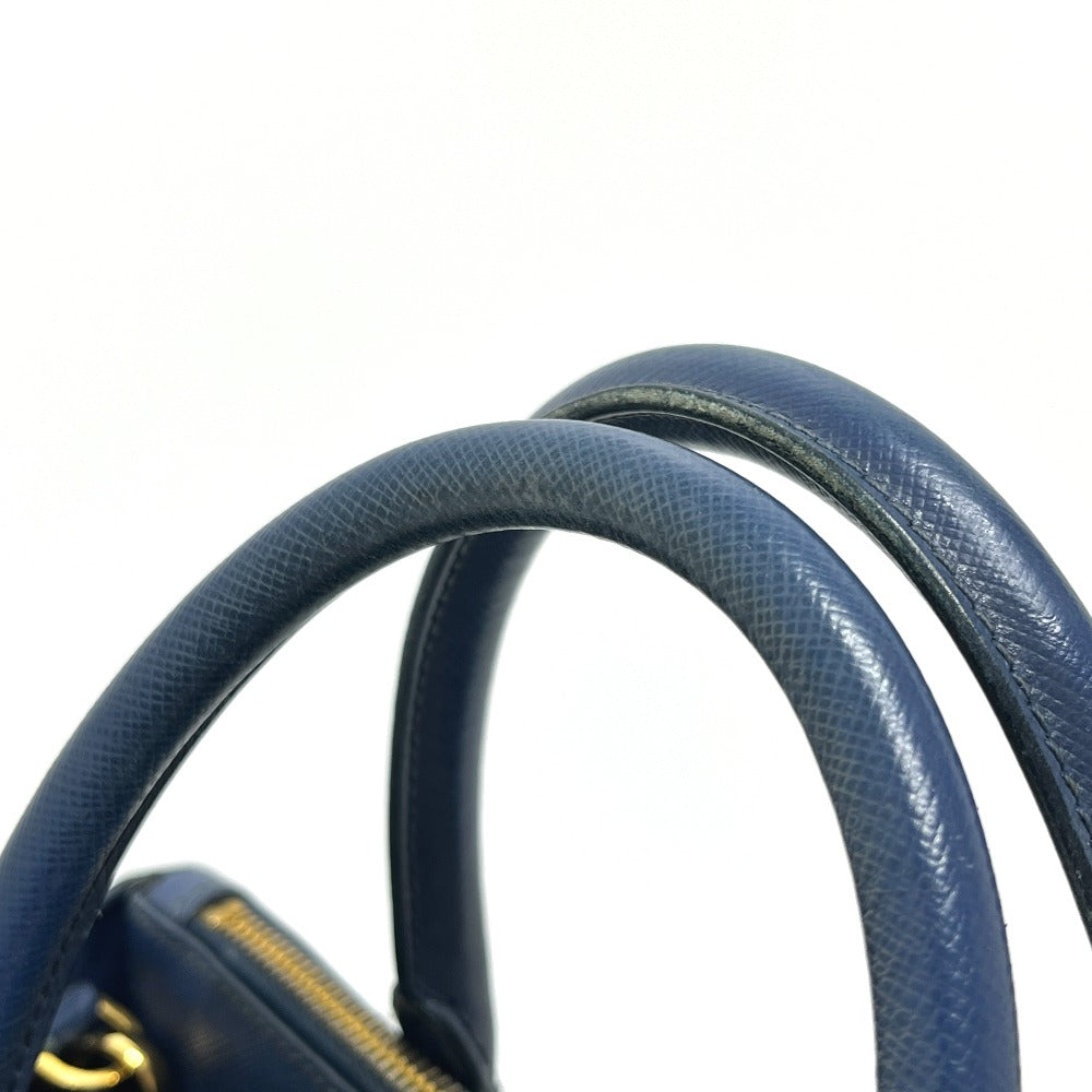 PRADA BN2316 ガレリア カバン 2WAY ショルダーバッグ 斜め掛け 三角ロゴ ハンドバッグ サフィアーノレザー レディース ブルー