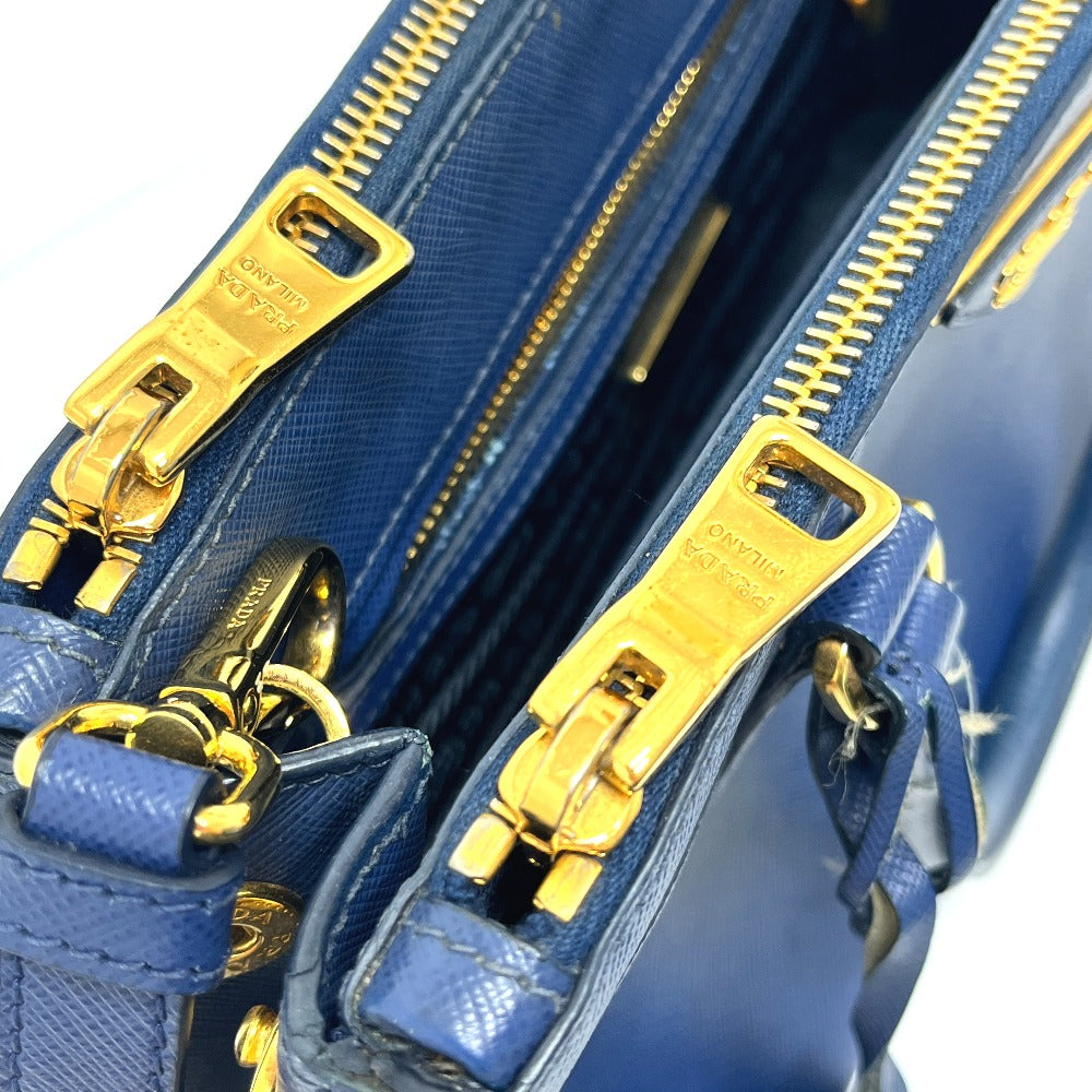 PRADA BN2316 ガレリア カバン 2WAY ショルダーバッグ 斜め掛け 三角ロゴ ハンドバッグ サフィアーノレザー レディース ブルー