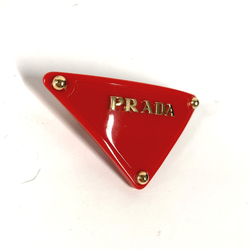 PRADA トライアングルロゴ 三角ロゴ ヘアアクセサリー ヘアピン バレッタ プラスチック レディース - brandshop-reference
