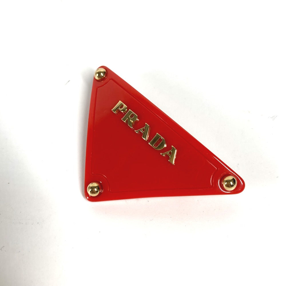 PRADA トライアングルロゴ 三角ロゴ ヘアアクセサリー ヘアピン バレッタ プラスチック レディース - brandshop-reference