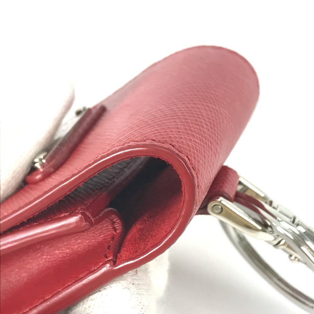 PRADA 2TT106 Triangle Logo Plate Case for Apple AirPods Earphones, Saffiano Leather, Red, Women's
