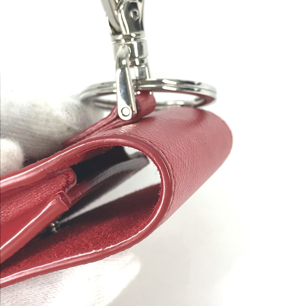 PRADA 2TT106 Triangle Logo Plate Case for Apple AirPods Earphones, Saffiano Leather, Red, Women's