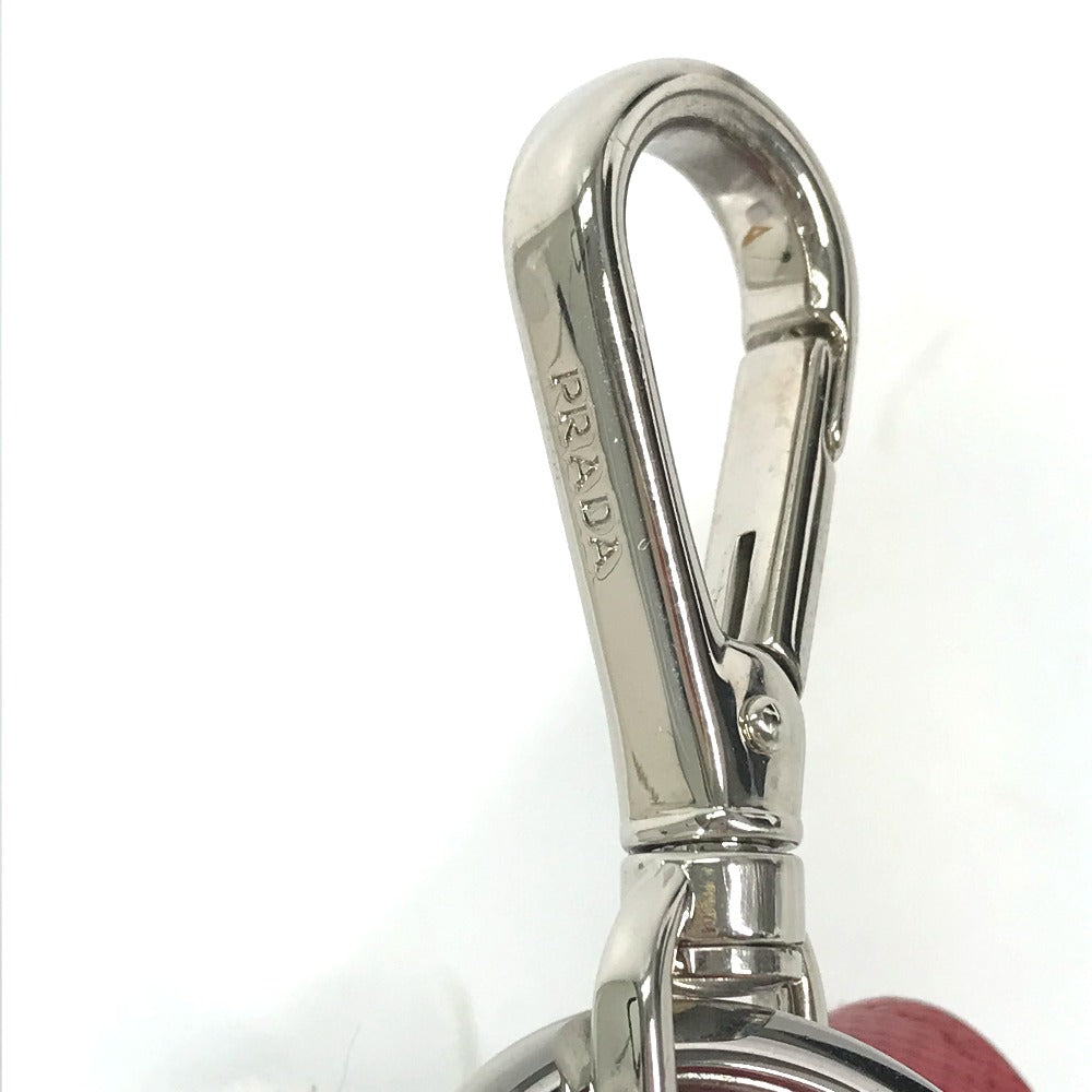 PRADA 2TT106 Triangle Logo Plate Case for Apple AirPods Earphones, Saffiano Leather, Red, Women's