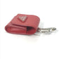 PRADA 2TT106 Triangle Logo Plate Case for Apple AirPods Earphones, Saffiano Leather, Red, Women's