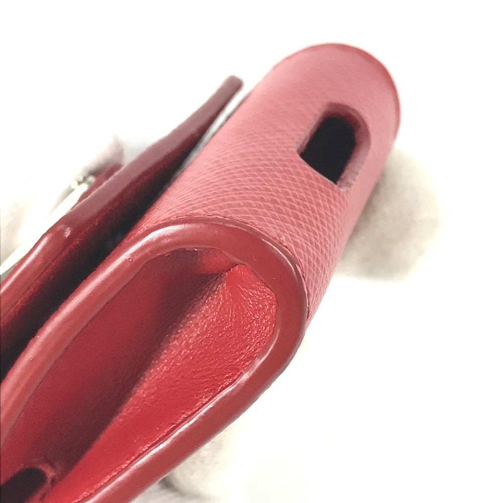 PRADA 2TT106 Triangle Logo Plate Case for Apple AirPods Earphones, Saffiano Leather, Red, Women's