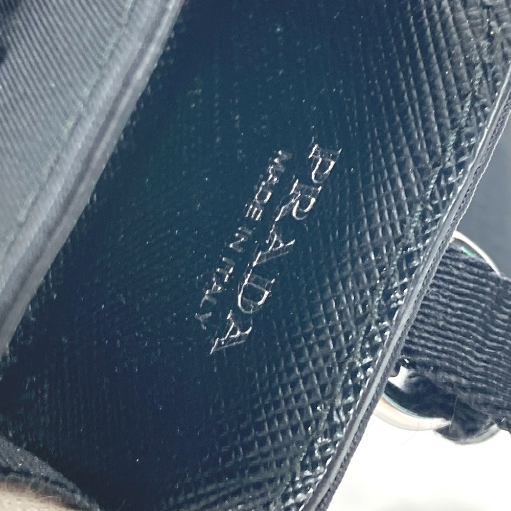 PRADA ストラップ付 トライアングルロゴ 三角ロゴ プレート airpodsケース エアポッズケース イヤフォンケース ナイロン ユニセックス ブラック - brandshop-reference