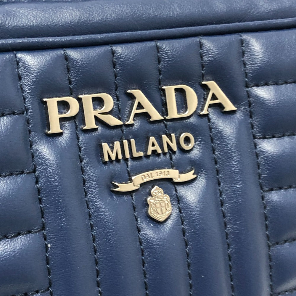 PRADA 1BH119 Diagram Bag 2WAY Shoulder Bag Chain Handbag Leather Ladies Blue